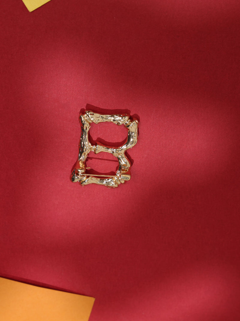 Golden Alphabet B Brooch