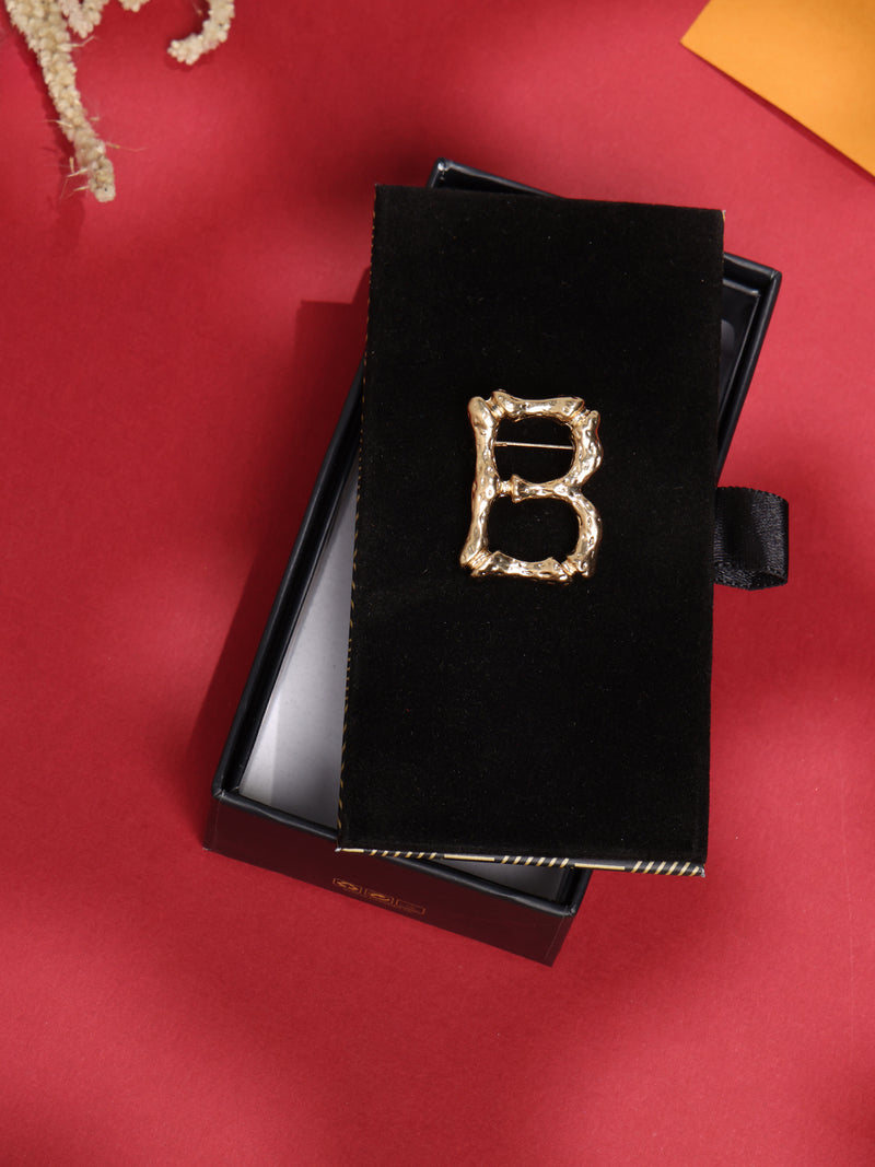 Golden Alphabet B Brooch