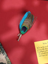 Blue Peacock Feather Brooch