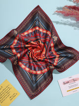 Orange Geometric Pocket Square