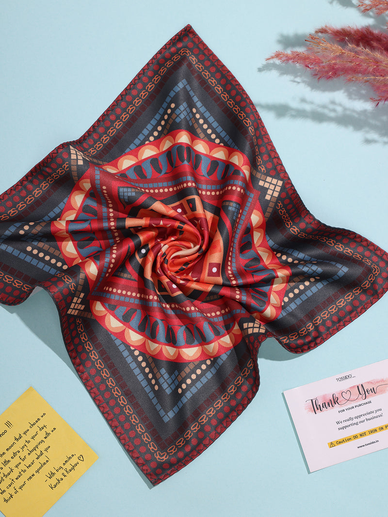 Orange Geometric Pocket Square