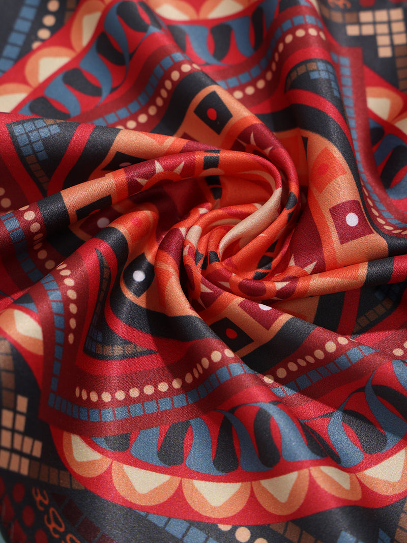 Orange Geometric Pocket Square
