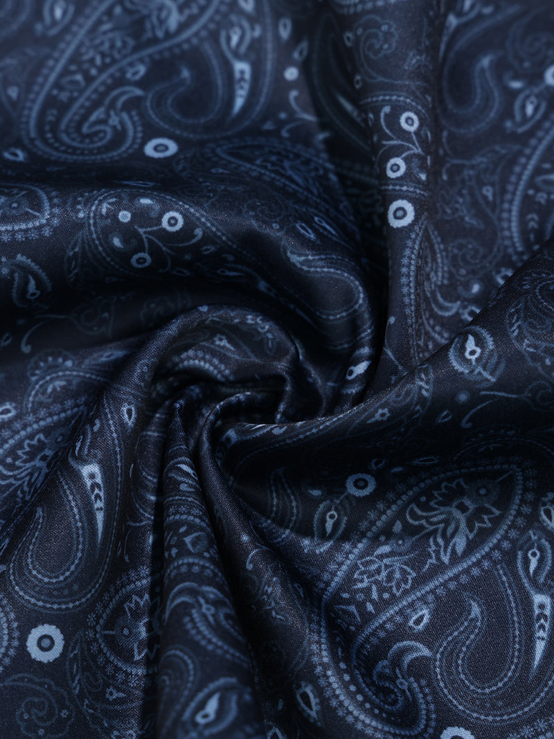 Blue Paisley Pocket Square