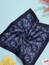 Blue Geometric Pocket Square