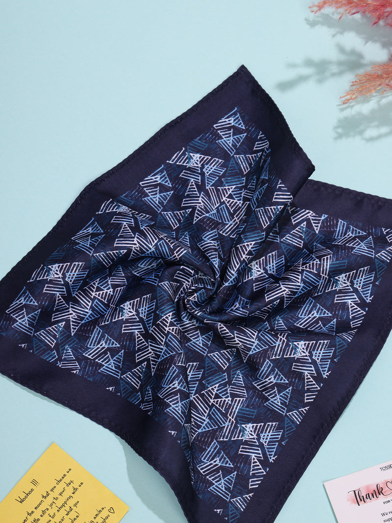 Blue Geometric Pocket Square