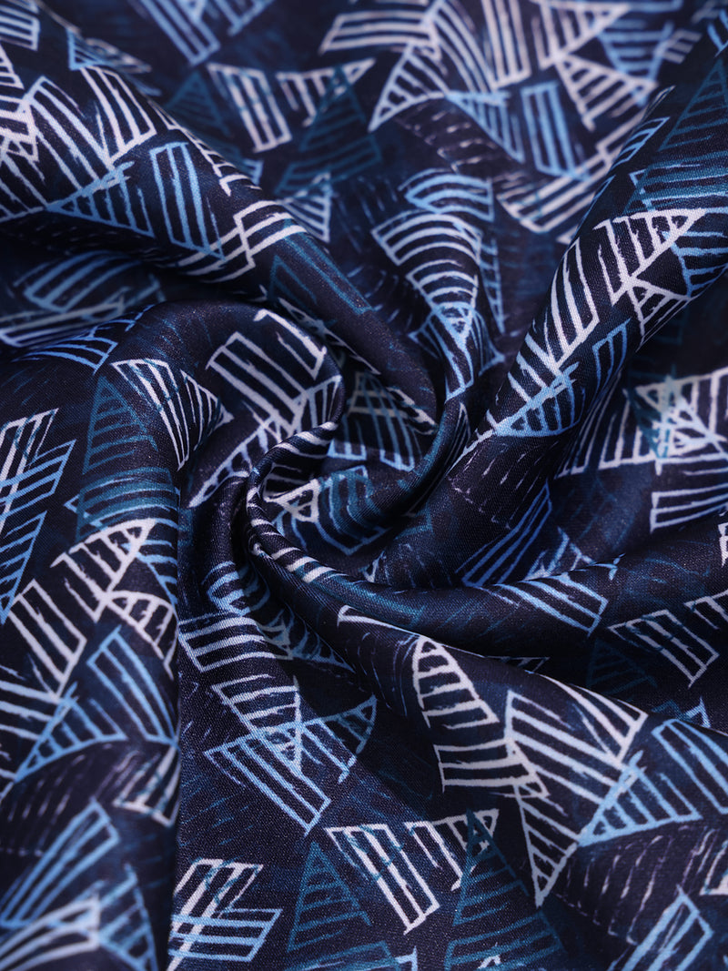 Blue Geometric Pocket Square