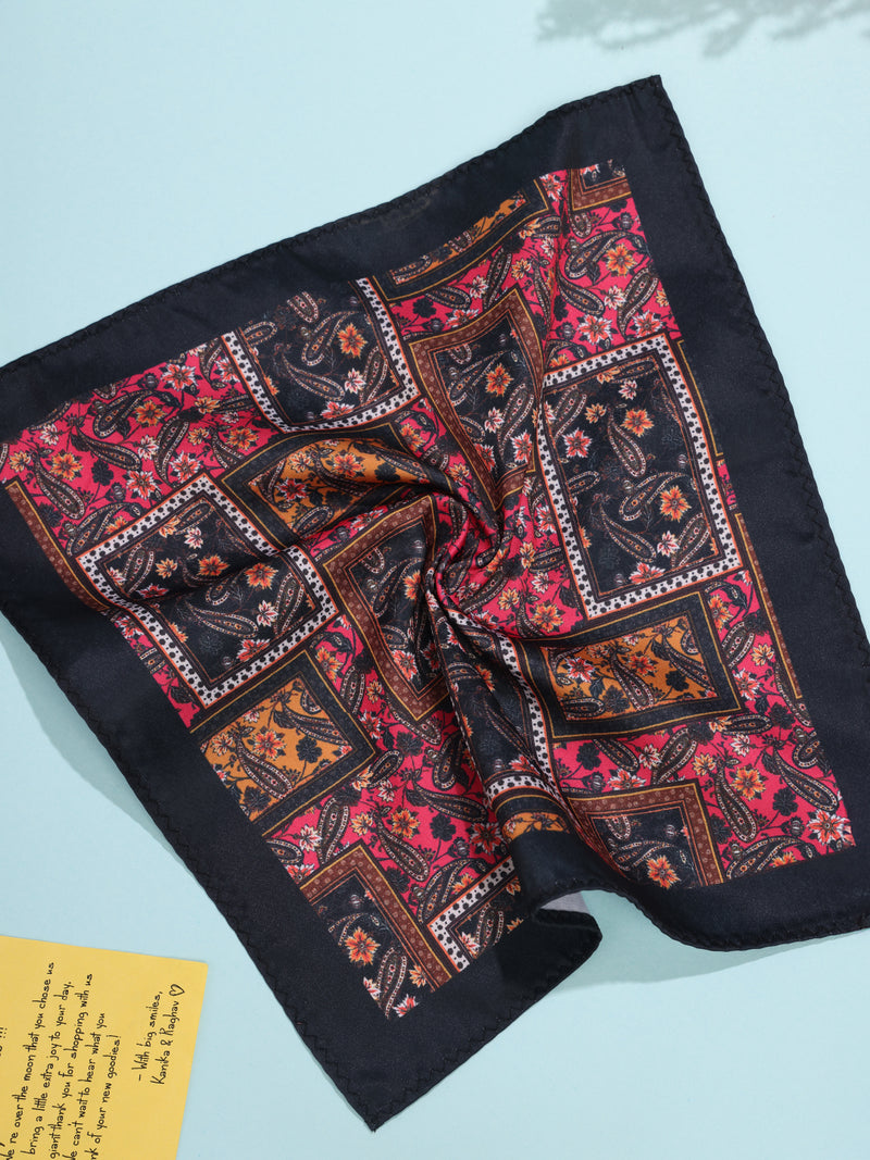 Black Paisley Pocket Square