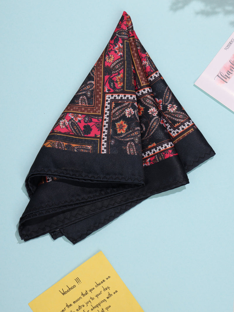Black Paisley Pocket Square