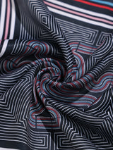Black Geometric Pocket Square
