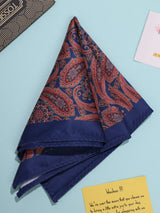 Blue & Red Paisley Pocket Square