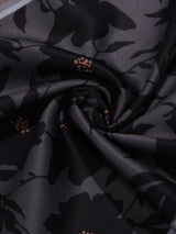 Black & Grey Floral Pocket Square