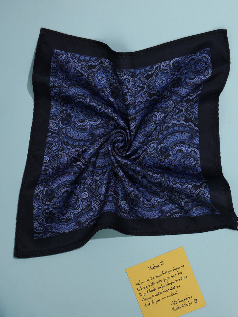 Blue Paisley Pocket Square