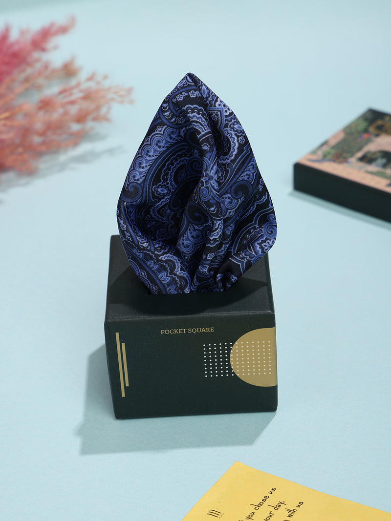 Blue Paisley Pocket Square