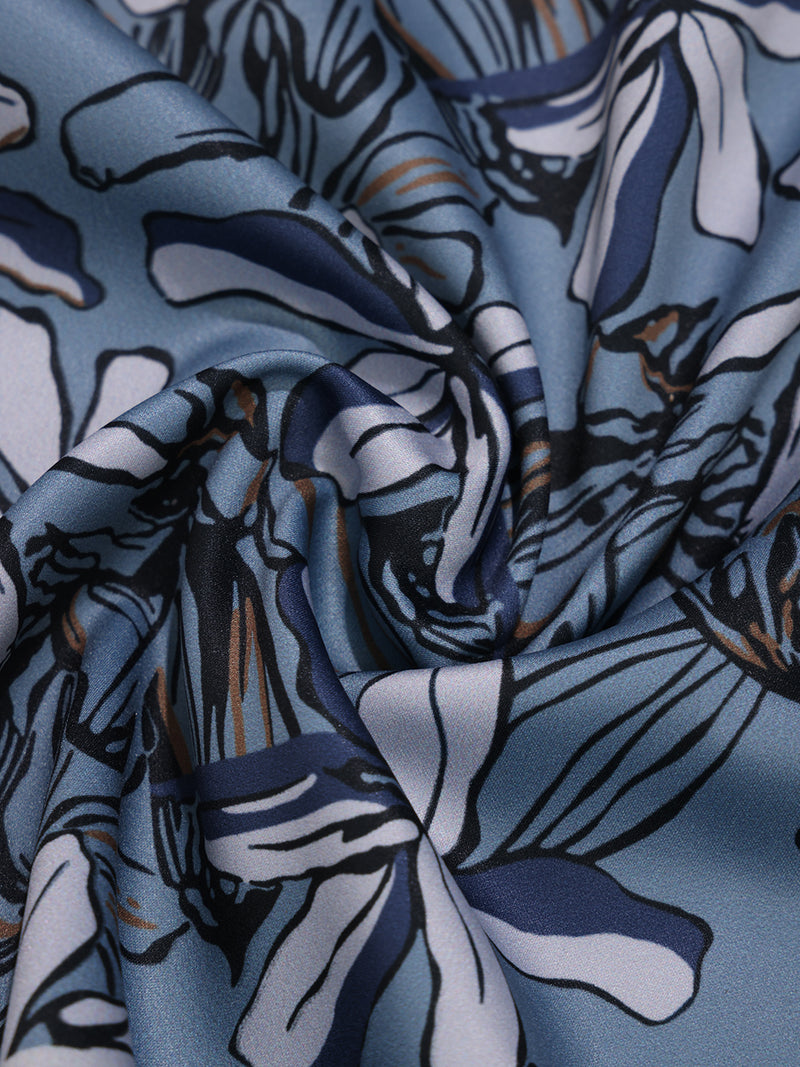 Blue Floral Pocket Square