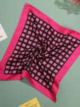 Black & Pink Geometric Pocket Square