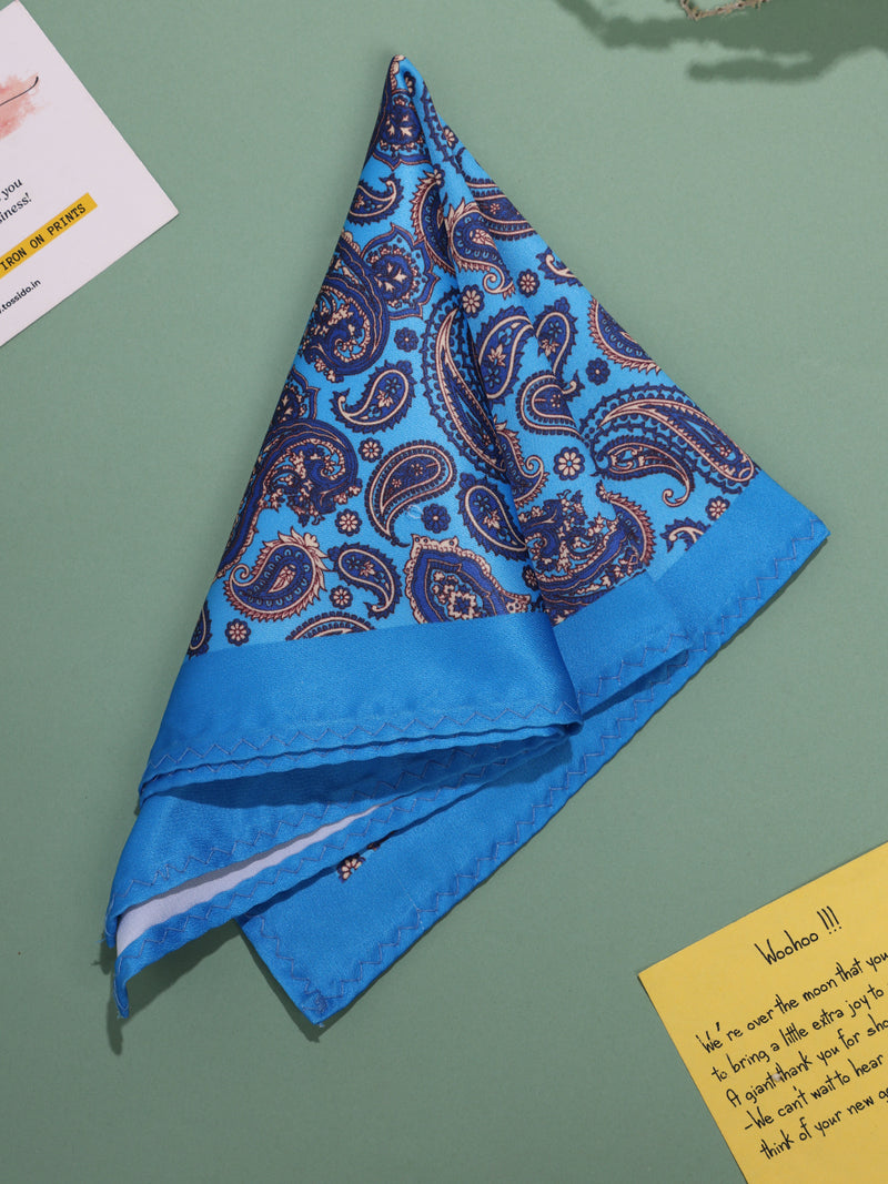 Blue Paisley Pocket Square