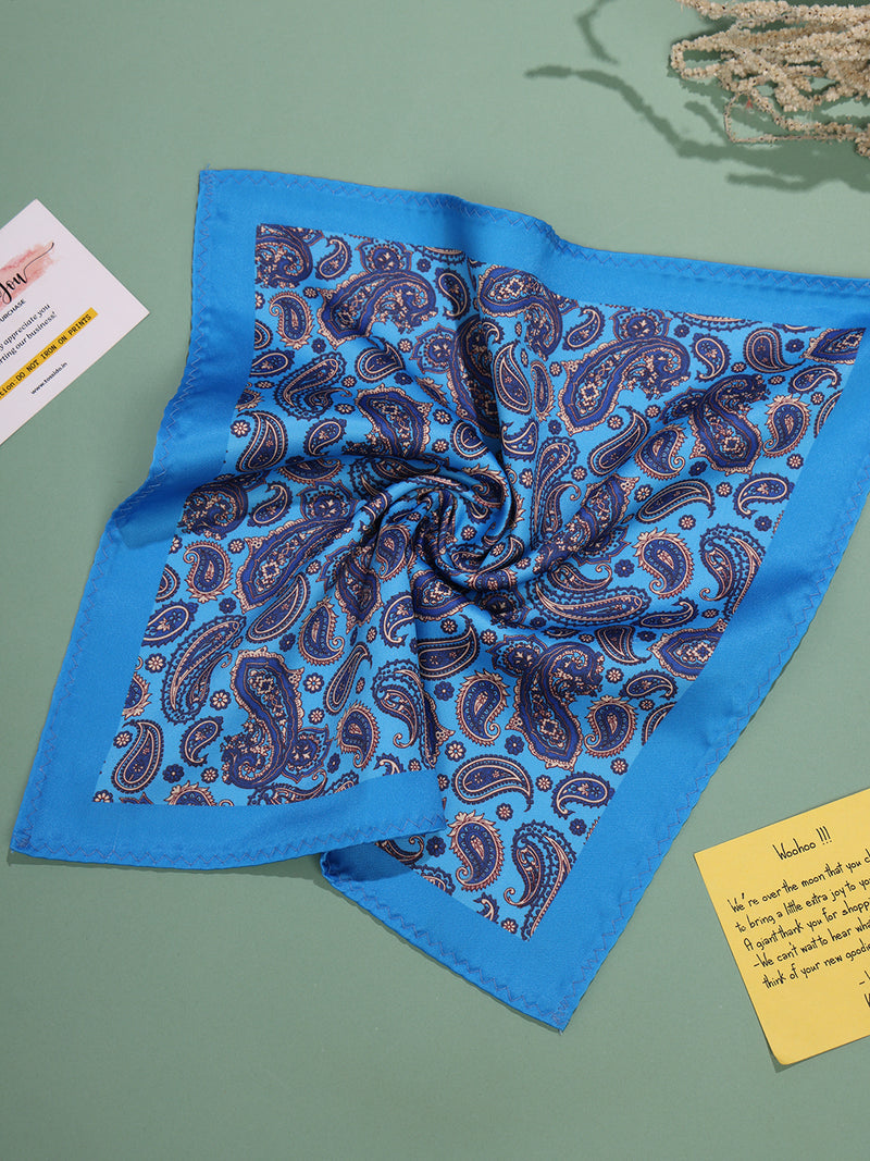 Blue Paisley Pocket Square