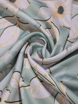 Green & White Floral Pocket Square