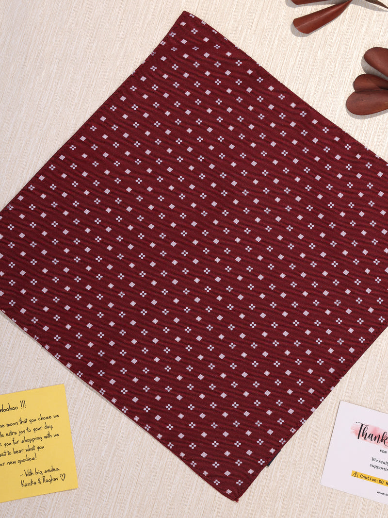 Maroon Geometric Pocket Square
