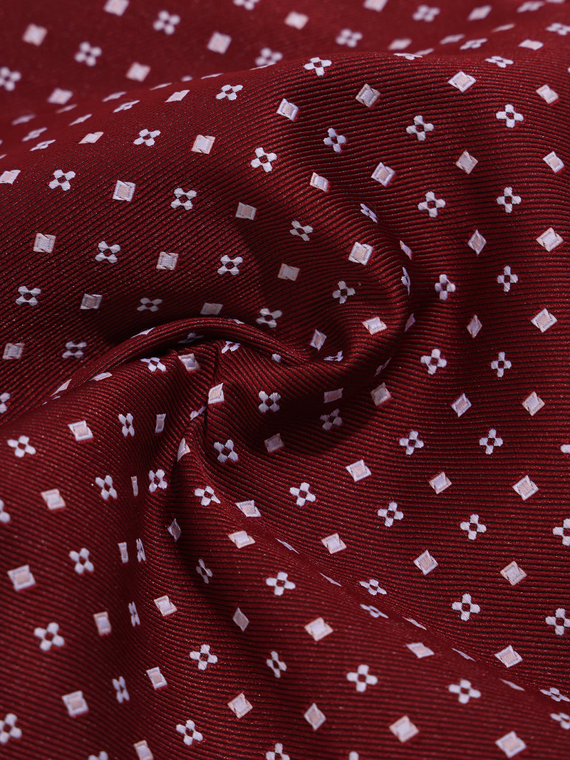 Maroon Geometric Pocket Square