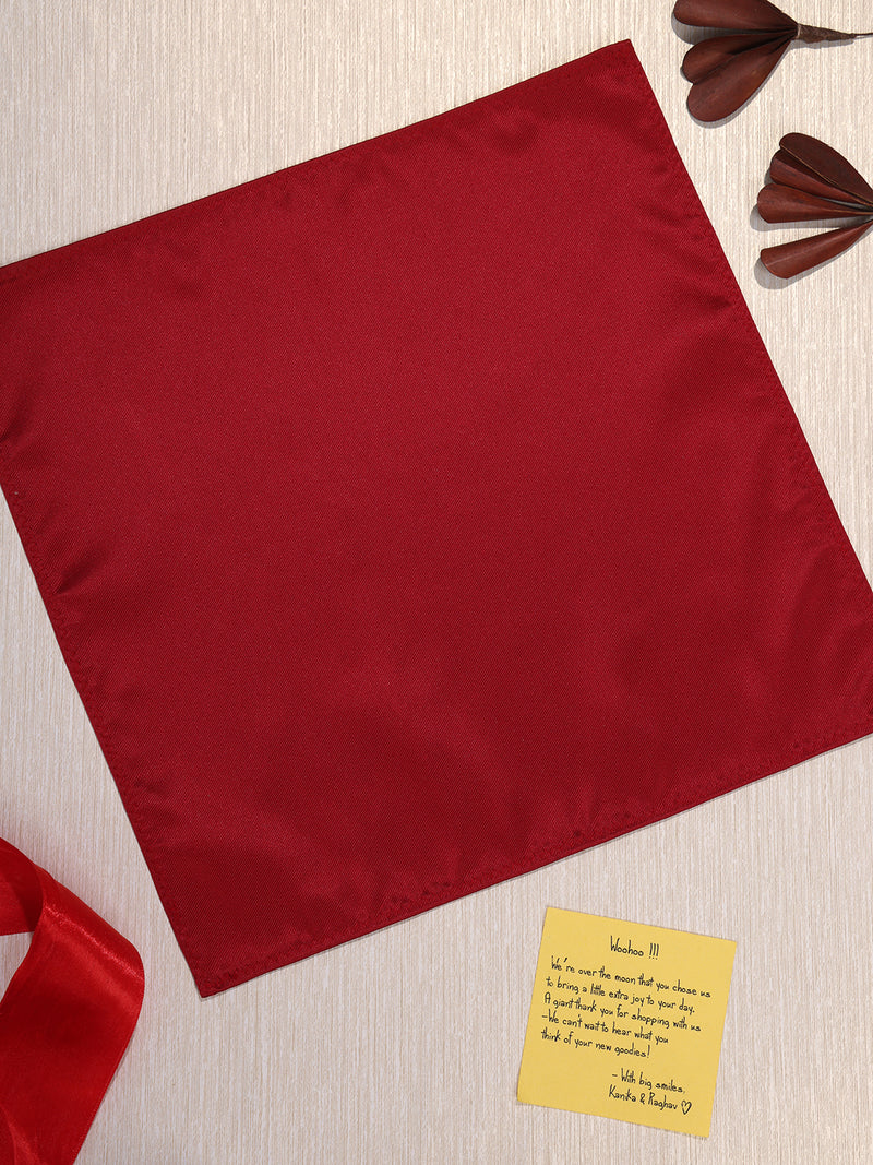 Maroon Solid Pocket Square