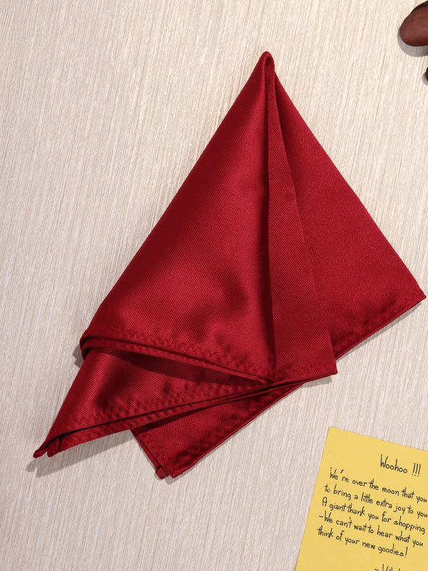 Maroon Solid Pocket Square