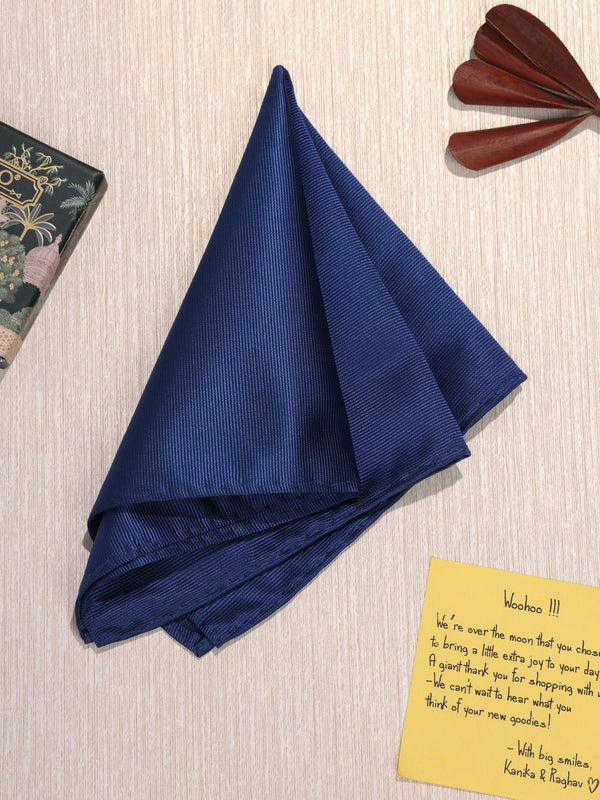 Blue Solid Pocket Square