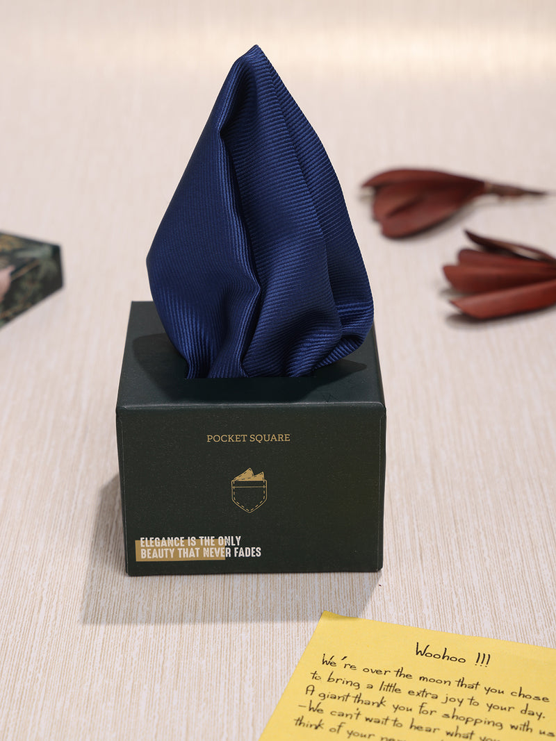 Blue Solid Pocket Square