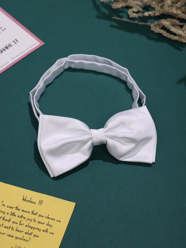 White Satin Poly Bow Tie