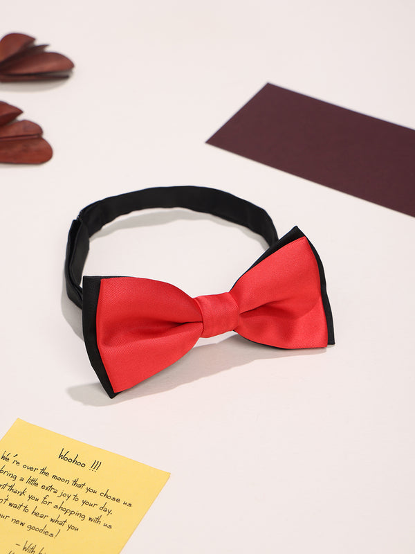 Red & Black Satin Poly Bow Tie