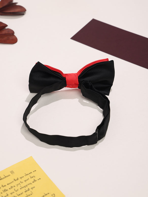 Red & Black Satin Poly Bow Tie