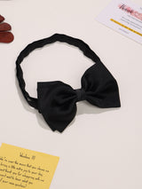 Black Satin Poly Bow Tie