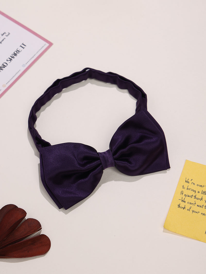 Purple Satin Poly Bow Tie