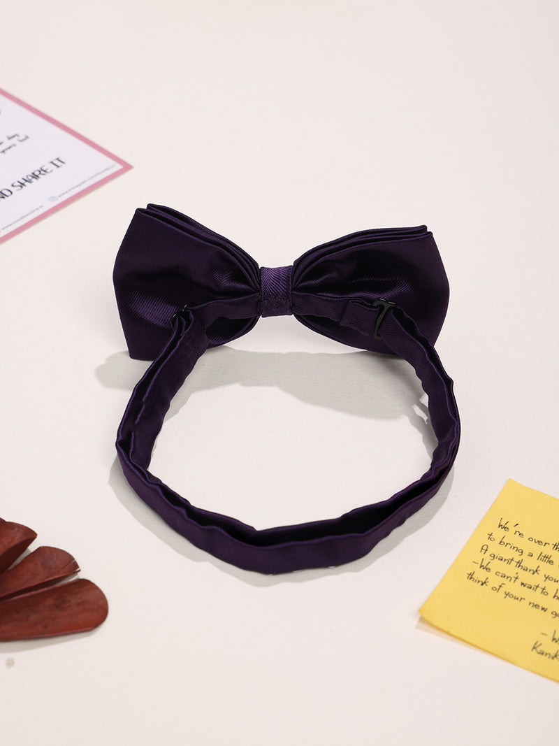 Purple Satin Poly Bow Tie