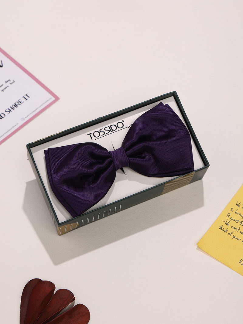 Purple Satin Poly Bow Tie