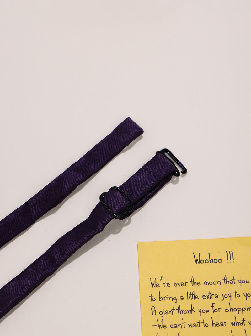 Purple Satin Poly Bow Tie