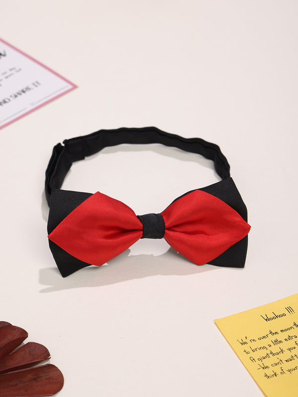 Red & Black Satin Poly Bow Tie