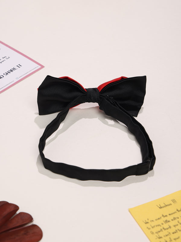 Red & Black Satin Poly Bow Tie
