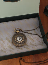 Celestial Gold Pocket Watch with Star Case & Moonphase Dial