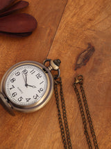 Celestial Gold Pocket Watch with Star Case & Moonphase Dial