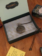 Midnight Black Pocket Watch with Gold Skeleton Dial