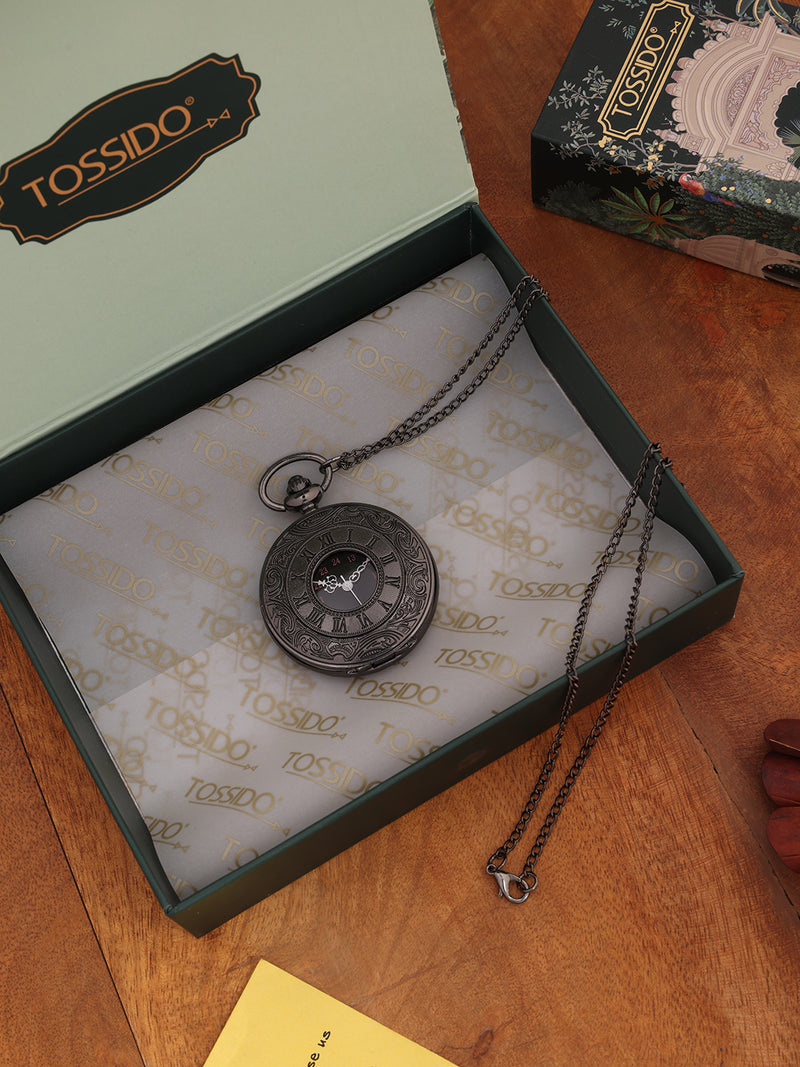 Classic Silver Pocket Watch with Full Skeleton Dial