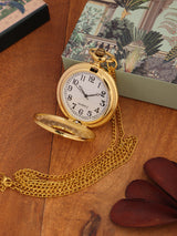 Antique Bronze Pocket Watch with Engraved Filigree Cover
