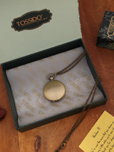 Steampunk-Inspired Bronze Pocket Watch with Transparent Back