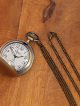 Steampunk-Inspired Bronze Pocket Watch with Transparent Back
