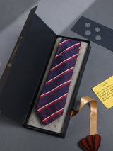 Blue & Red Check Woven Necktie