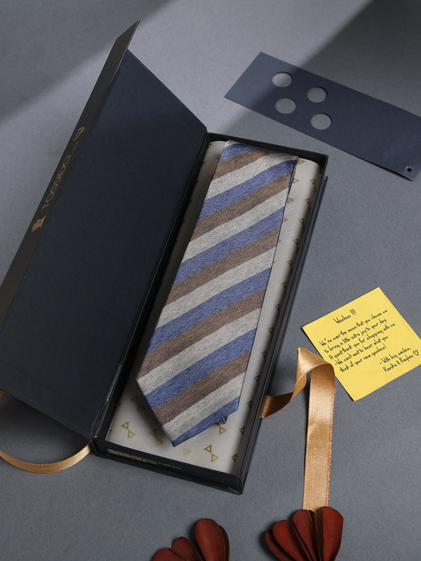 Multicolor Stripe Woven Silk Necktie