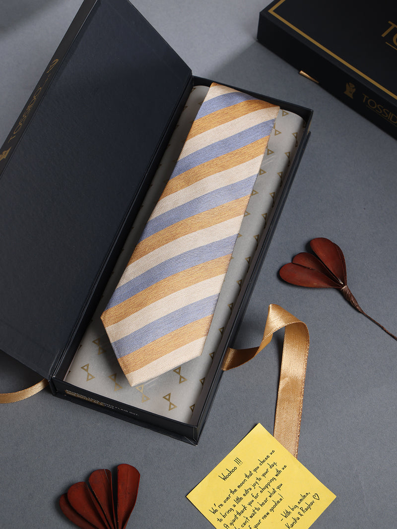 Multicolor Stripe Woven Silk Necktie