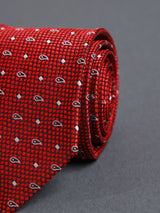 Red Paisley Woven Necktie