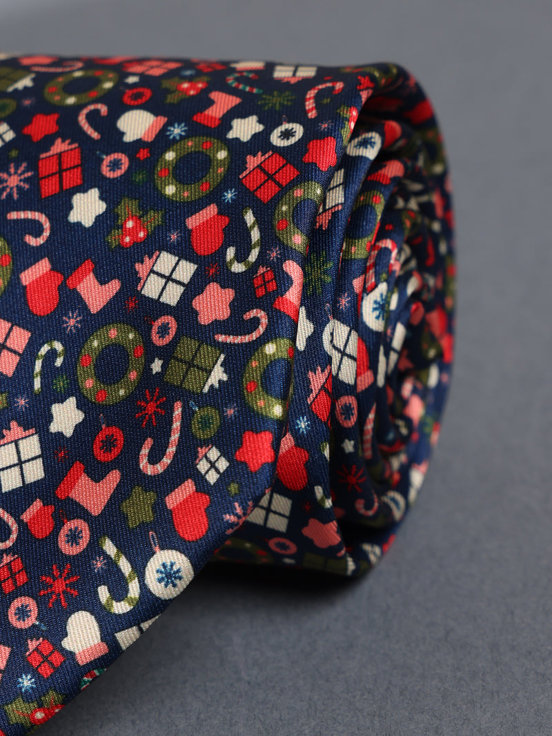 Multicolor Christmas Printed Necktie